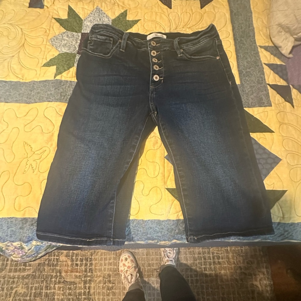 KanCan Blue Bermuda Shorts with Subtle Fading